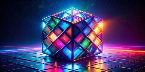 Abstract Cube Icon Design with Geometric Shapes and Modern Aesthetic for Creative Projects and Media