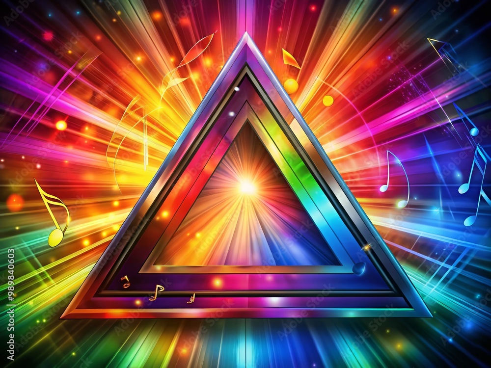 Poster abstract music triangle symbol representing harmony and rhythm in creative artistic design backgroun