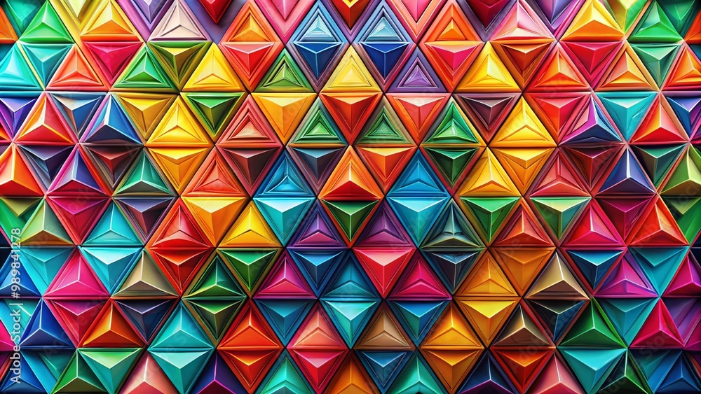 Poster abstract triangle art in bold colors creating a modern and eye-catching geometric design effect