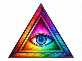Abstract Triangle Logo with Eye Symbol for Branding, Mystical Themes, and Creative Designs