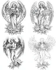 Obraz premium Angel tattoo design