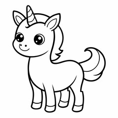 Unicorn outline with white background, for coloring page