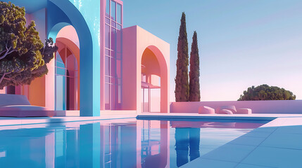 3d render house exterior