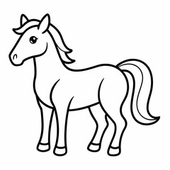 Horse outline for colouring book page 