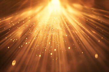 A stunning burst of golden light illuminating a warm, radiant background filled with shimmering particles.