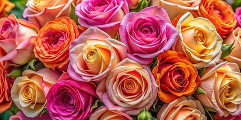 Beautiful arrangement of peach and pink roses showcasing natural elegance and vibrant colors