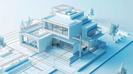 3d render house exterior