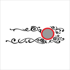 Circle shape decorated with tribal flowers