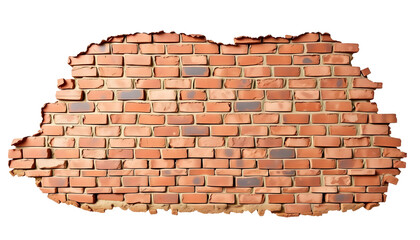 Obraz premium brick wall isolated on transparent background with space for text or image.