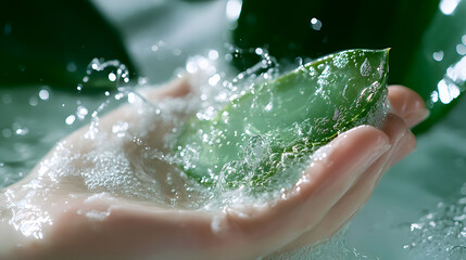 Fototapeta premium Refreshing Liquid Soap with Aloe Vera Benefits