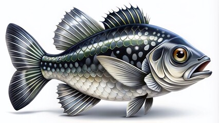 Black and White Fish Clipart Illustrations for Creative Projects and Design Use in Digital Media