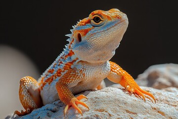 Obraz premium Colorful Lizard on Rock