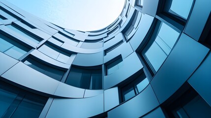 odern architectural facade blending geometric and wind aesthetics image