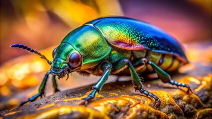 Fototapeta premium Captivating Close-Up of an Egyptian Beetle on Natural Background Showcasing Intricate Details