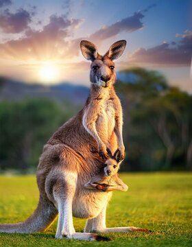 kangaroo and baby