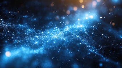 Fototapeta premium Abstract Digital Art with Glowing Lines and Bokeh