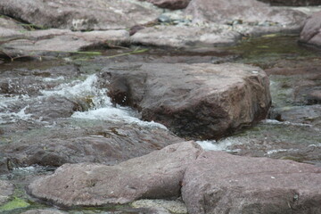 Image of strong waves in the clear water of Daecheongcheon