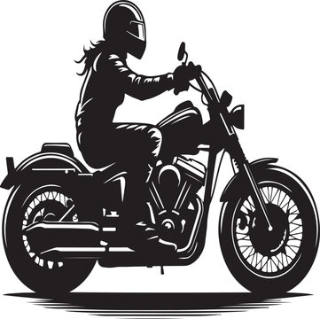 silhouette biker riding motorcycle clip art preview