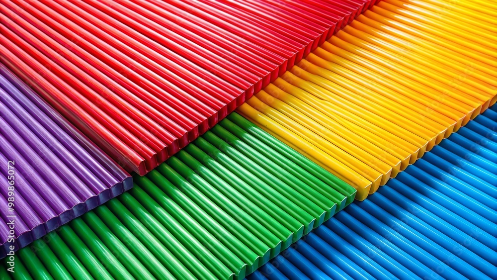 Poster close-up view of colorful corrugated plastic texture ideal for backgrounds and design projects