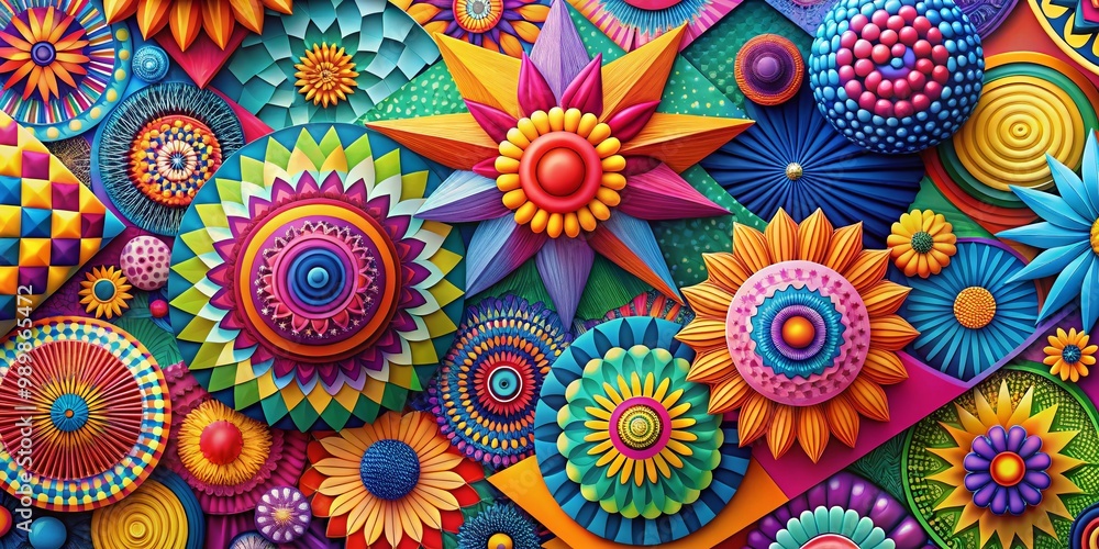 Poster colorful abstract background with vibrant patterns and shapes, perfect for modern design projects