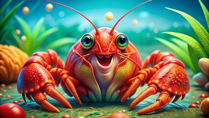 Colorful and Fun Crawfish Cartoon Characters for Creative Projects and Children's Illustrations