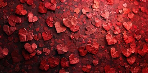 Fototapeta premium Romantic Love. Hearts background with soft focus blur.