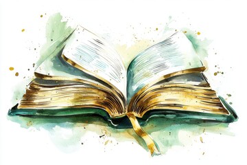 A beautifully illustrated open book with vibrant colors, symbolizing knowledge, imagination, and storytelling.