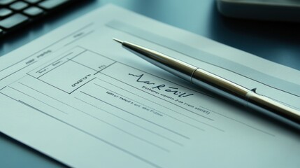 A close-up of a document with a pen, suggesting formal communication or agreement.