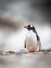 Fototapeta premium penguin isolated on abstract background