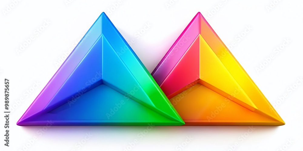 Poster colorful triangle pick two game design with vibrant shapes for interactive and educational use