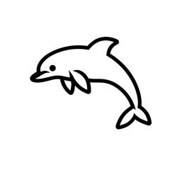Obraz premium This vector icon showcases a minimalist representation of a dolphin, illustrating its playful nature as it leaps gracefully. Ideal for marine-themed projects