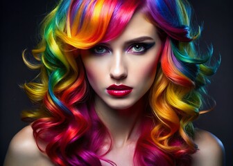 Fototapeta premium Creative Hair Styling Techniques for Trendy Looks and Modern Hairstyles in a Professional Setting