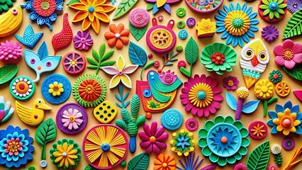 Creative Paper Cut Icons Set for Arts, Crafts, and Design Projects Featuring Various Themes and Styles