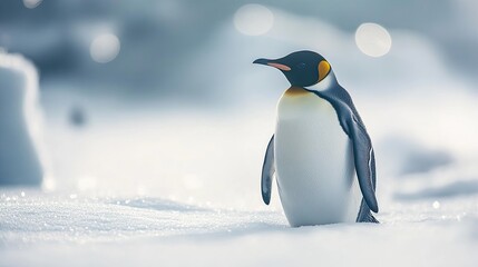 Obraz premium penguin isolated on winter background