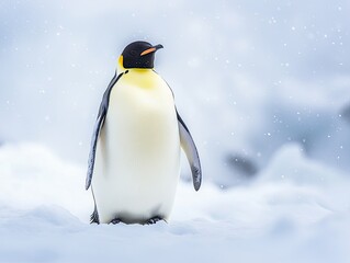 Obraz premium penguin isolated on winter background