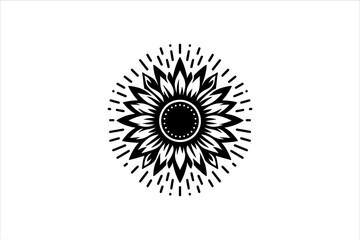 Sunflower Silhouette. Sunflower vector. Sunflower Minimalist and Simple Silhouette Vector Isolated.