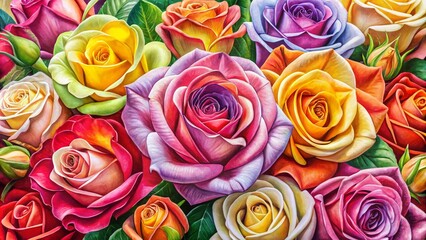 Delicate Small Drawings of Roses in Various Styles Perfect for Floral Illustrations and Designs