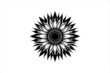 Obraz premium Sunflower Silhouette. Sunflower vector. Sunflower Minimalist and Simple Silhouette Vector Isolated.