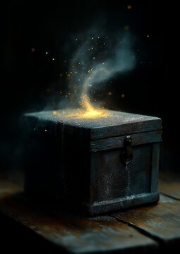 small box fire inside treasures transparent casting powerful spell black tar particles large chest thief impression raiders lost ark free