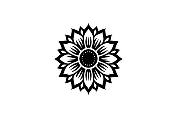 Sunflower Silhouette. Sunflower vector. Sunflower Minimalist and Simple Silhouette Vector Isolated.