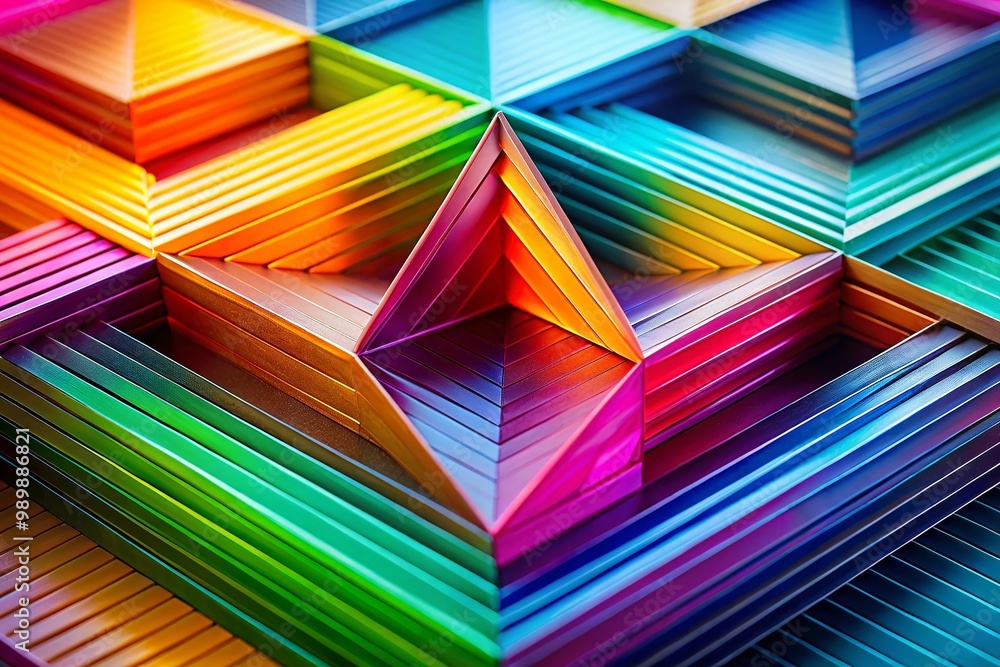 Poster demonstrating a 45 degree angle with geometric shapes and clear lines in a minimalistic design