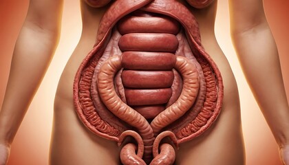 A schematic image of the human body through which you can see the human organs.biology, anatomy, artery, muscle, science, bone, healthy lifestyle, shape, built structure,8