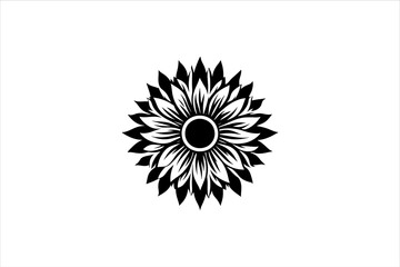 Sunflower Silhouette. Sunflower vector. Sunflower Minimalist and Simple Silhouette Vector Isolated.
