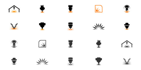 laser cutting logo designs, editable laser cutting icons, cnc logo designs, symbols, graphics