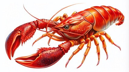 Detailed Crawfish Outline Illustration Suitable for Educational and Culinary Purposes in Design Projects