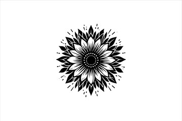 Sunflower Silhouette. Sunflower vector. Sunflower Minimalist and Simple Silhouette Vector Isolated.