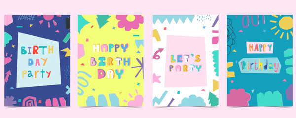 shape paper cut out background with colorful.illustration vector for a4 vertical kid design