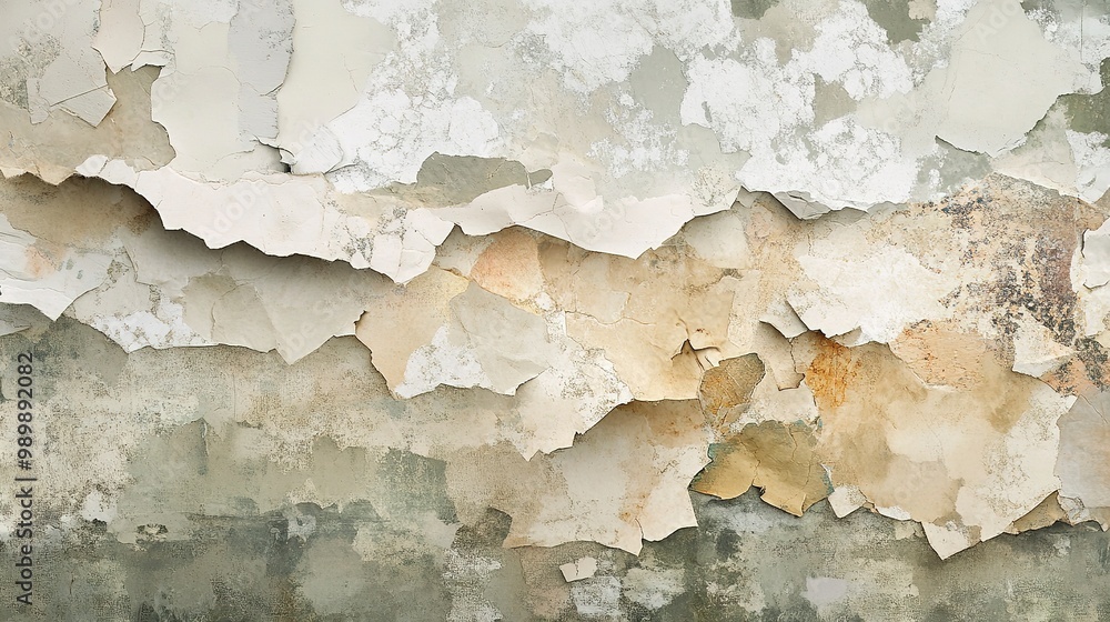 Aufkleber modern abstract art backdrop with a collage of torn paper textures in muted earth tones. the layered