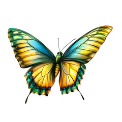 Obraz premium Colorful Hand-Drawn Butterfly Isolated on Transparent Background