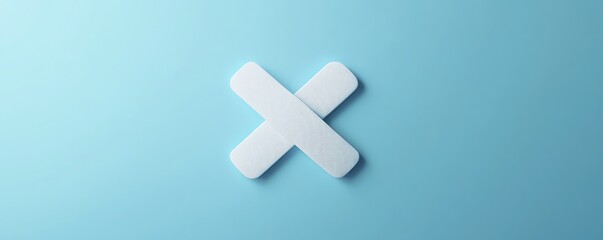 Obraz premium A white X on a blue background